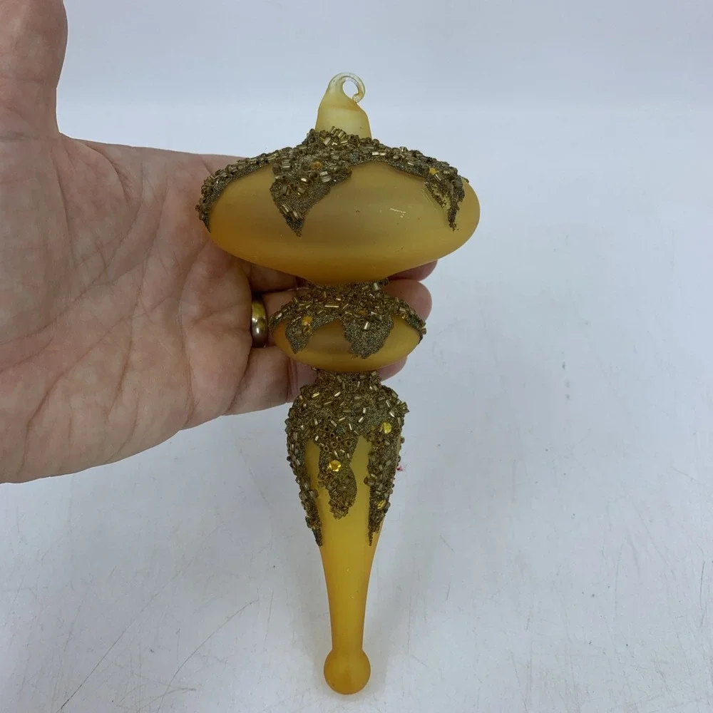 Vtg Amber Finial Ornament 8